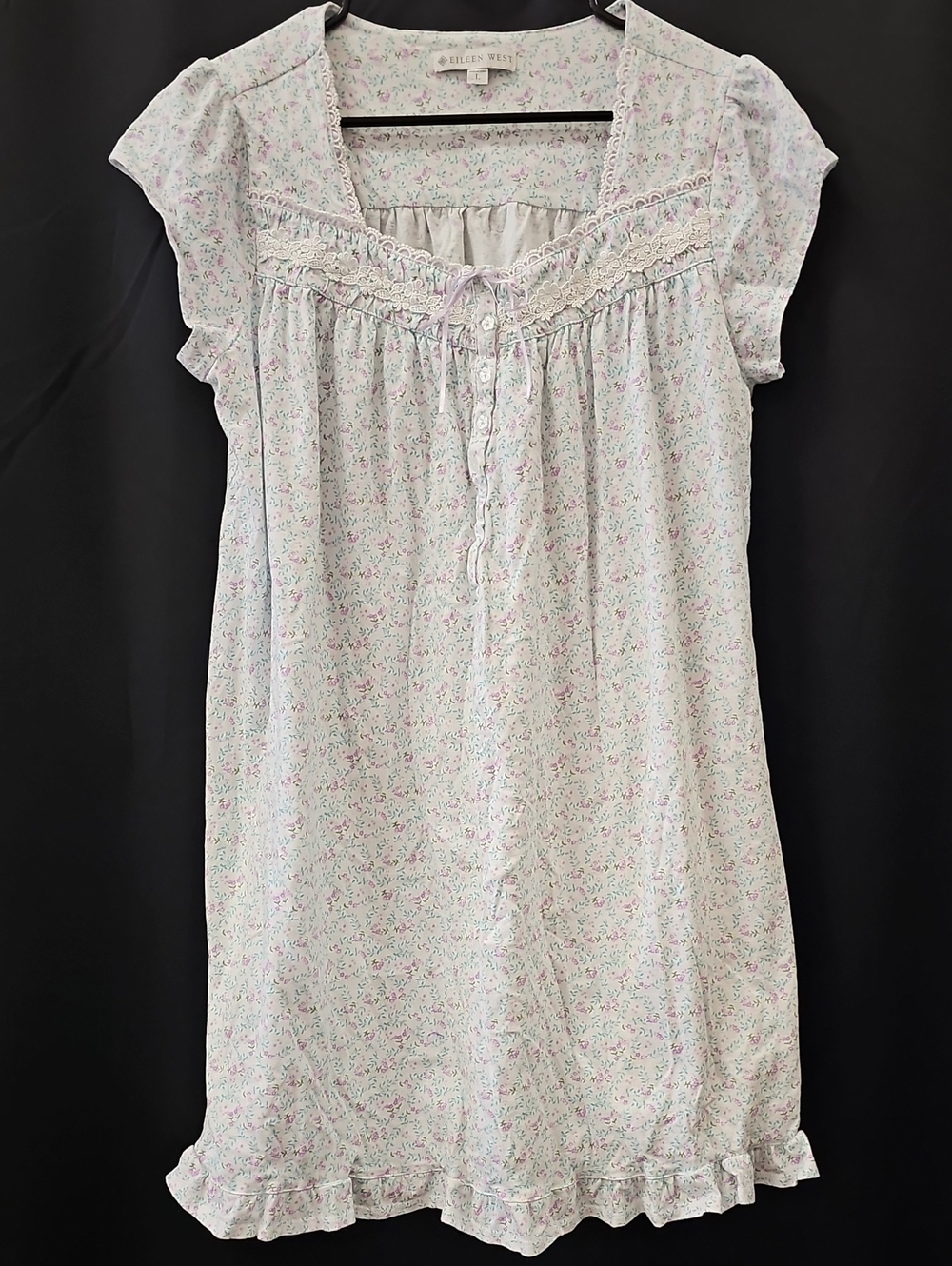 Eileen West Adult Floral Nightdress in Light Lavender and Pink
